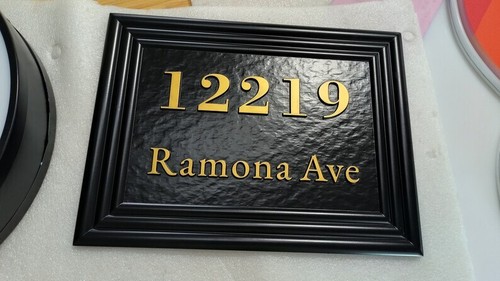 Aluminum embossed custom street number plate, address plate, door address sign - Picture 8 of 8
