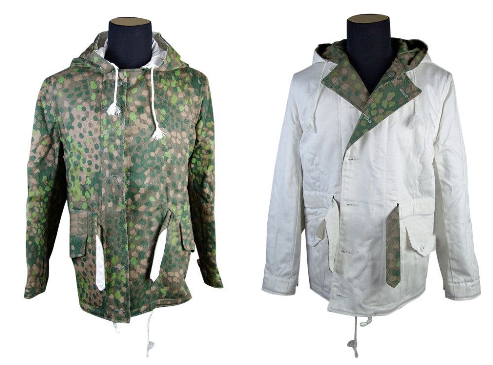 SIZE XXXL WWII GERMAN ARMY DOT44 PEAS CAMO COAT & WHITE