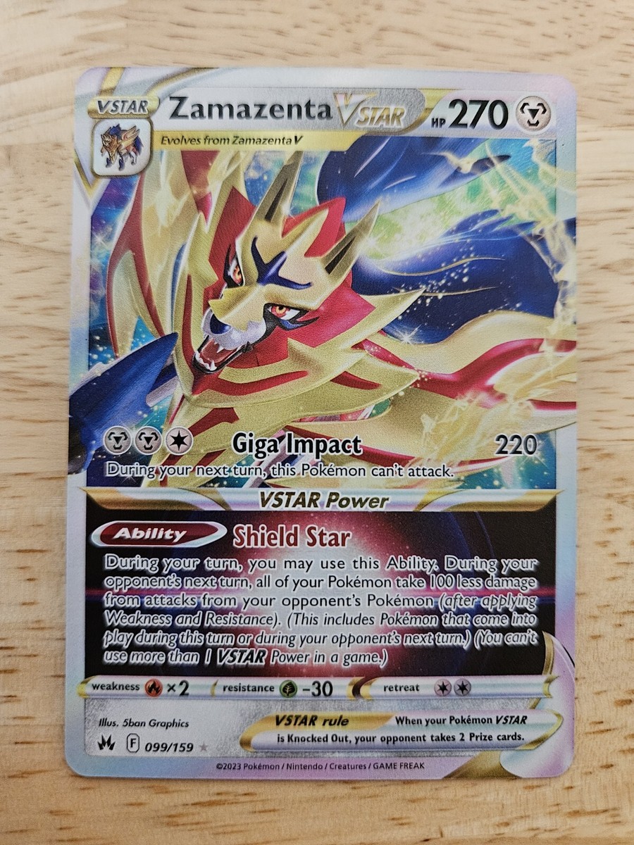 Zamazenta Vstar 099/159 Crown Zenith NM Full Art Ultra Rare