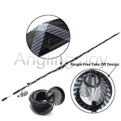 baitcaster rod covers Lot 4 Baitcasting Fishing Rod Sleeves Rod Covers Jacket Pole Sock Tube  Protector