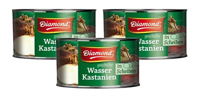 [ 3x 227g / 140g ATG ] DIAMOND  Wasserkastanien in Scheiben