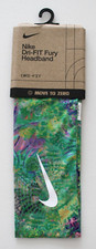 Nike Printed Fury Headband 3.0 Adult OSFM Green Strike/Rush Fuchsia/White