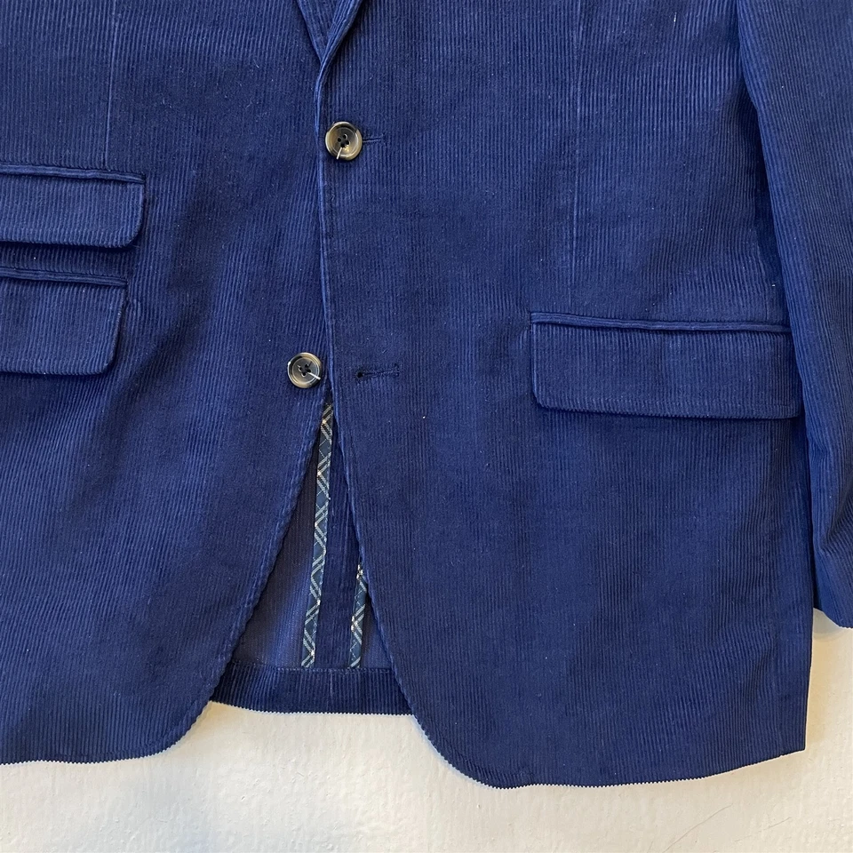 Blazer chaqueta abrigo deportivo Alan River 42R azul pana 100 % algodón para hombre Foto 3 de 4