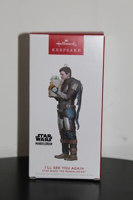 MANDALORIANISCHES BABY YODA Markenzeichen Ornament I'll See You Again Grogu Star Wars 2022