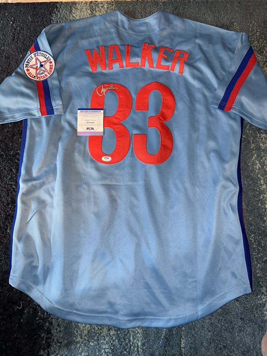 Larry Walker Signed Montreal Expos Jersey Hall Of Fame Rockies Cards PSA/DNA