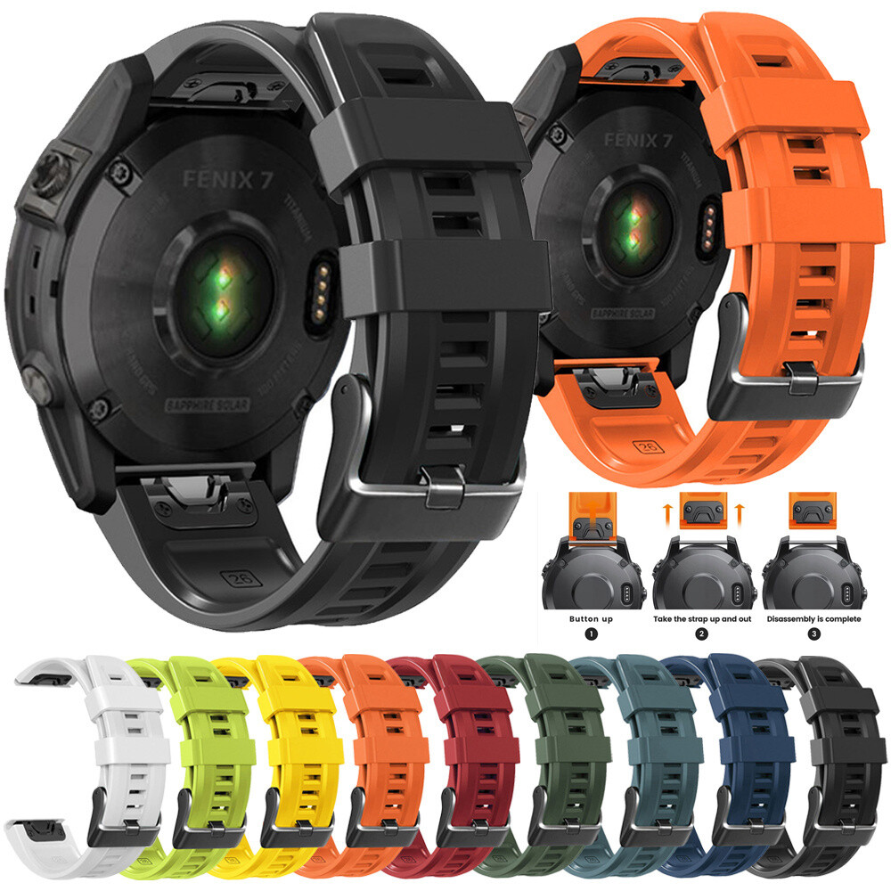 Cinturino In Silicone 22mm Per Garmin Fenix 5/6, Forerunner 935/945, Quick-Fit, Morbido E Traspirante, Nero