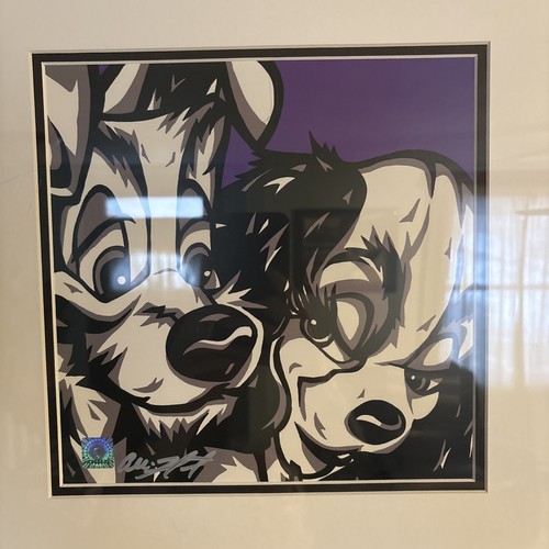 Lady and The Vagabond Walt Disney Allison Lefcort litografia "Puppy Love" - Foto 6 di 10
