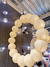 IKEA STR LA LED Decorative Pendant Lamp Ball/Circle White 506.069.21-NEW