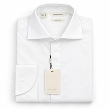 Suitsupply Men's White Pure Cotton Dress Shirt Slim Fit Cutaway 38 15 NWT S33
