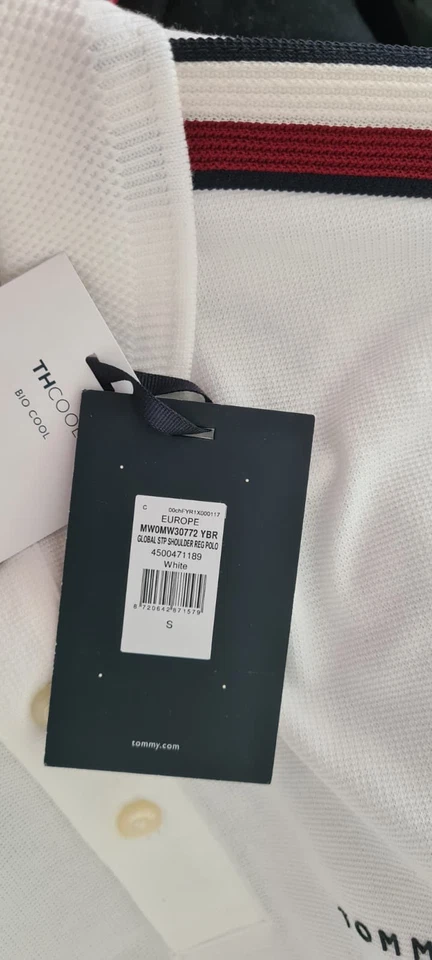 Tommy Hilfiger Herren Poloshirt Weiß Gr. S Regular Fit - Neu mit Etikett - Bild 4 von 4
