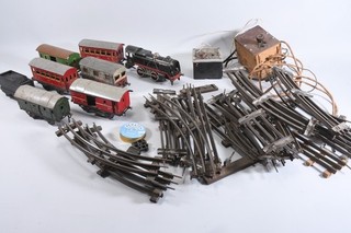 Q81A22 Doll DC Spur 0 Konvolut Modelleisenbahn Lok Waggons Schienen Trafo