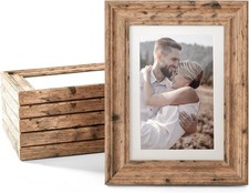 TWING 4x6 Picture Frames Set of 6, Rustic Farmhouse Picture Frame 3x5 with Mat o