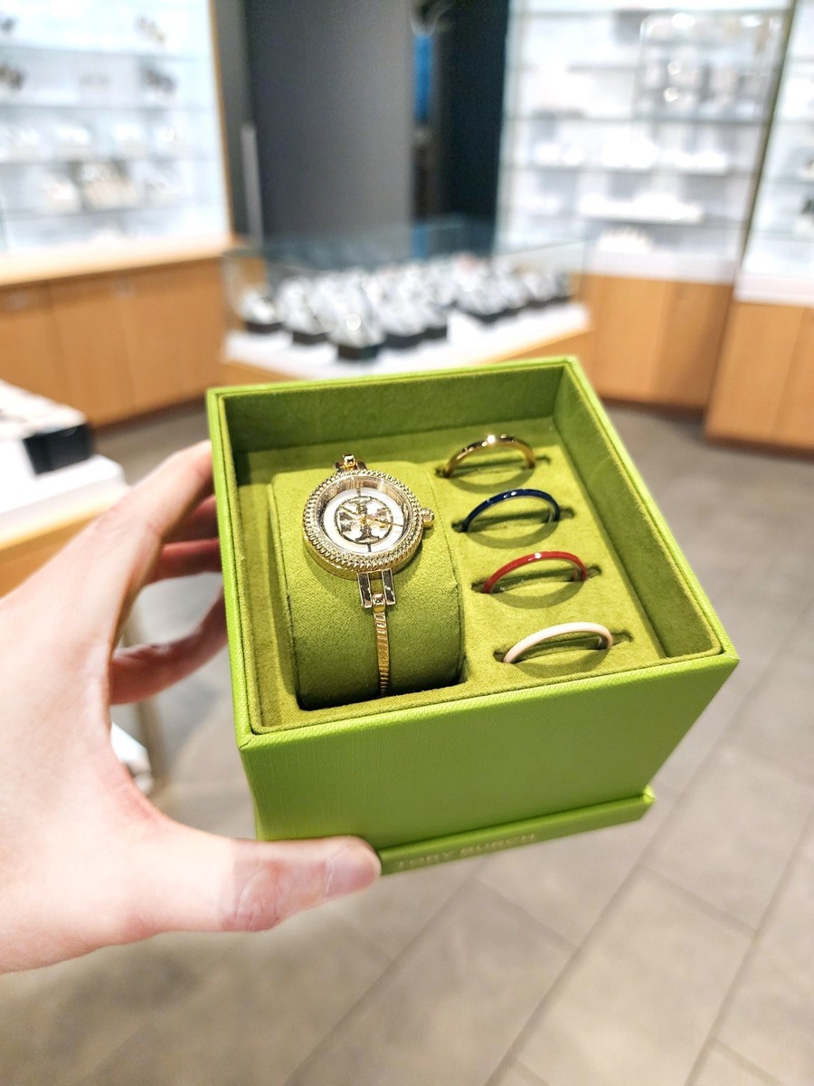Tory Burch Reva Small Gold Bangle Watch Gift Set Interchangeable