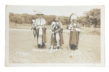 Vtg 1935 Native American RPPC Photo BP Enright Rush Roberts Riding-In Dog Chief