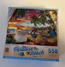 MasterPieces Paradise Beach 550 Piece Jigsaw Puzzle Bonus Poster Eco-Friendly