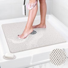 Shower Mat Non Slip 21 x 21 Inch Square Shower Mats with Drain Hole in Middle...