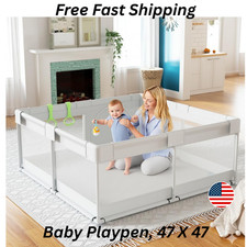 Baby Playpen, 47X 47In Small Play Pen, Toddler Playpen Apartment, Play Yard, Act