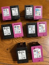 Lot of 10 HP Genuine/Original Inkjet Ink Cartridges Black Tri-Color