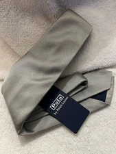 $30 POLO by Ralph Lauren Mens Solid Silver Grey SILK WAS $125 NEW w/TAG