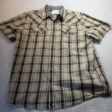 Cody James Men's XL Brown Plaid Western Pearl Snap Shirt Cowboy Rodeo