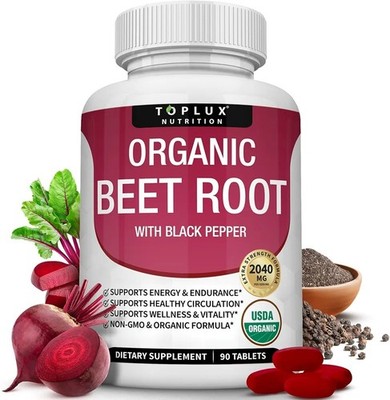 Toplux Organic Beet Root Tablets-Nitric Oxide Supplement 
