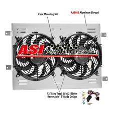 Aluminum Radiator Shroud+Fan For 1997-2004 2000 Chevy Corvette Z06 C5 5.7L V8