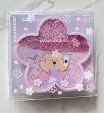 Starbucks Cherry Blossom Bearista Glitter Coaster - Sakura Collectible Accessory