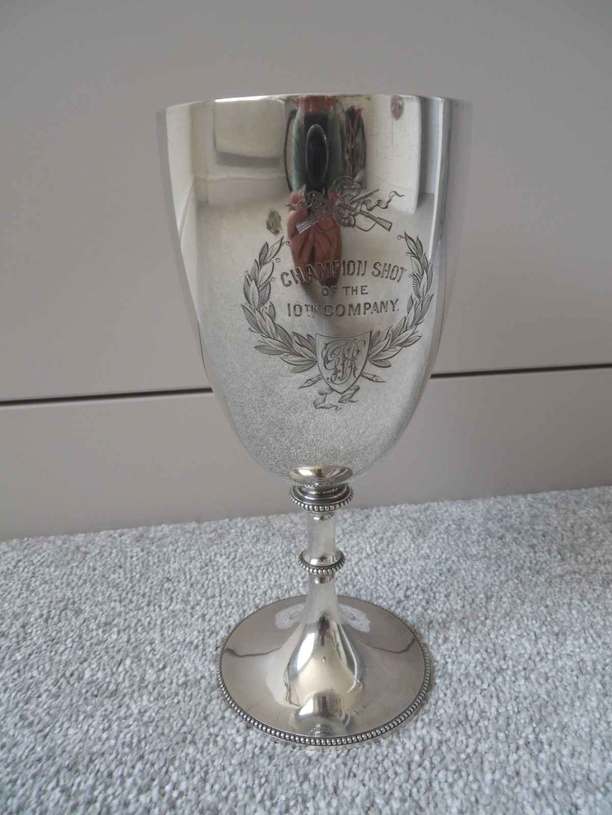STERLING SILVER MILITARY PRIZE PRESENTATION TROPHY 1862 GLOUCESTERSHIRE RVC