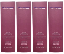(4)New Kristin Ess Color Depositing Conditioner Dark Mauve 6.7 Oz Semi-permanent