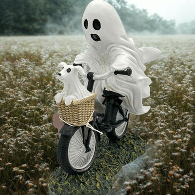 Goblin & Ghoul Ghost Riding Bike With Ghost Dog