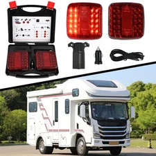 Wireless LED Trailer Lights Kit 7 Pin Plug Rear Light Boat, RV, Trucks Trailer