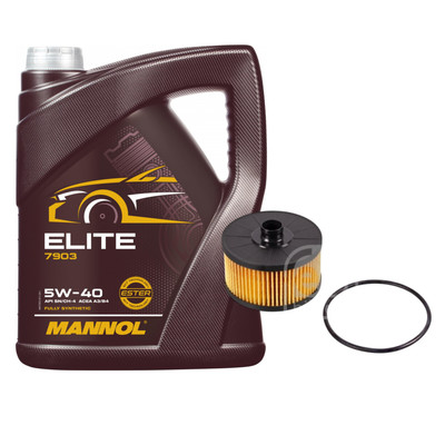FEBI BILSTEIN Ölfilter 5L MANNOL Elite 5W-40 für Dacia Sandero II JS_ 1.2 TCe
