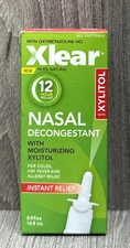 Xlear 12 Hour Relief Decongestant Spray w/ Moisturizing Xylitol 0.5oz EXP: 2027