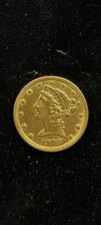 Liberty Head $5. 1908 Gold Coin