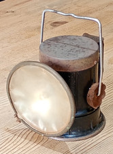 Vintage Stadium built metal lantern lamp light used by military, railway, Police