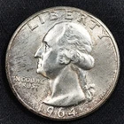 1964-P Washington Silver Quarter BU Uncirculated - Philadelphia Mint