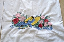 Cross-Stitched Vintage Pair Pillow Cases