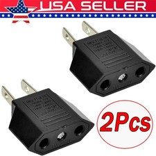 2x New EU Euro Europe to US USA Power Jack Wall Plug Converter Travel Adapter Us