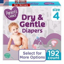 Dry Gentle Diapers Size 4 192 Count Leak Proof Absorbent Hypoallergenic Comfort
