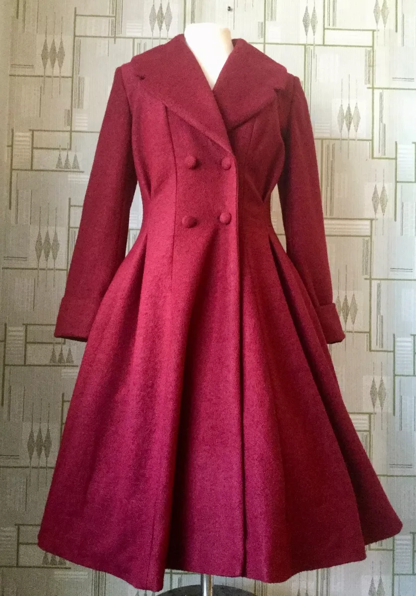 Femmes sur Mesure 1940s 50s Vintage Swing Style Manteau Hiver en