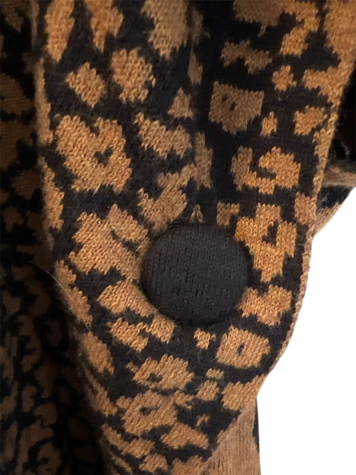 Женское одеяло Chico's с леопардовым анималистическим принтом шаль коричневое пончо размер S/M - Изображение 3 из 4