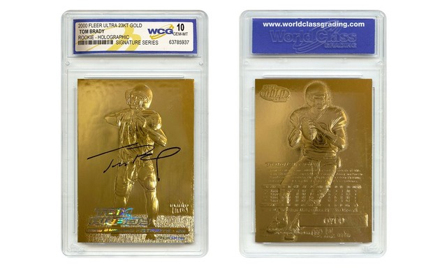 TOM BRADY 2000 Fleer Ultra 23K GOLD ROOKIE Card Refractor - Graded Gem Mint 10
