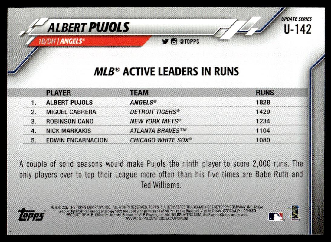 MLB Stat Line #339  Pujols メジャーカード MLB Stat Line #339 Albert Pujols メジャーカード
