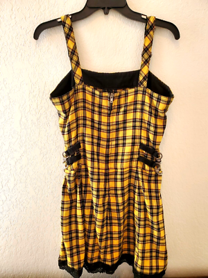 Uhr Checkered Tiered Dress yellow&black Caution Yellow & Black