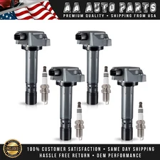 4 Ignition Coil & 4 Platinum Spark Plug for 2006-2011 Honda Civic 1.8L l4 UF582