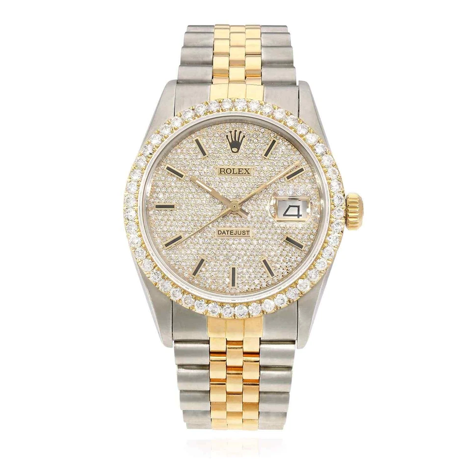 Reloj Rolex Datejust Jubilee Banda Personalizado 4.50Ct Diamante Natural Bisel 36mm Foto 2 de 4