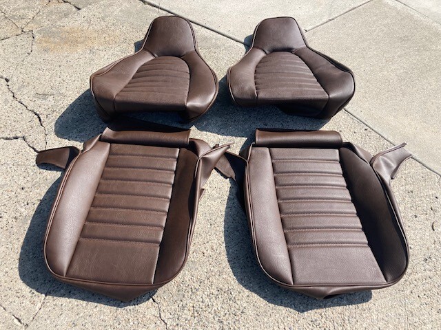 PORSCHE 911 924 944 GERMAN VINYL UPHOLSTERY MANUAL SEAT KIT BROWN