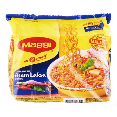 MAGGI 2-Minutes Instant Noodle Laksa & Curry Flavour Malaysia (77g x 10pcs)