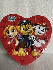 Valentines Day Paw Patrol Heart Tin  Embossed Storage Tin