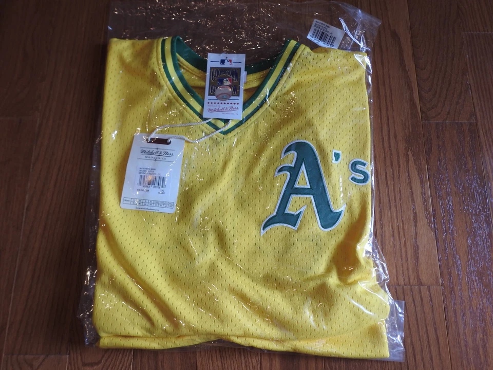 Camiseta de béisbol Mitchell & Ness Oakland A's #33 nueva para hombre tallas grandes y altas Foto 2 de 2